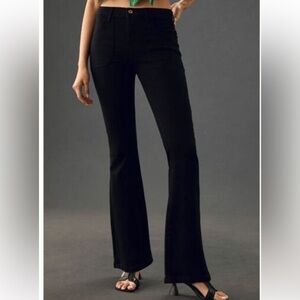 Anthropologie Pilcro medium rise flare jean black 25p